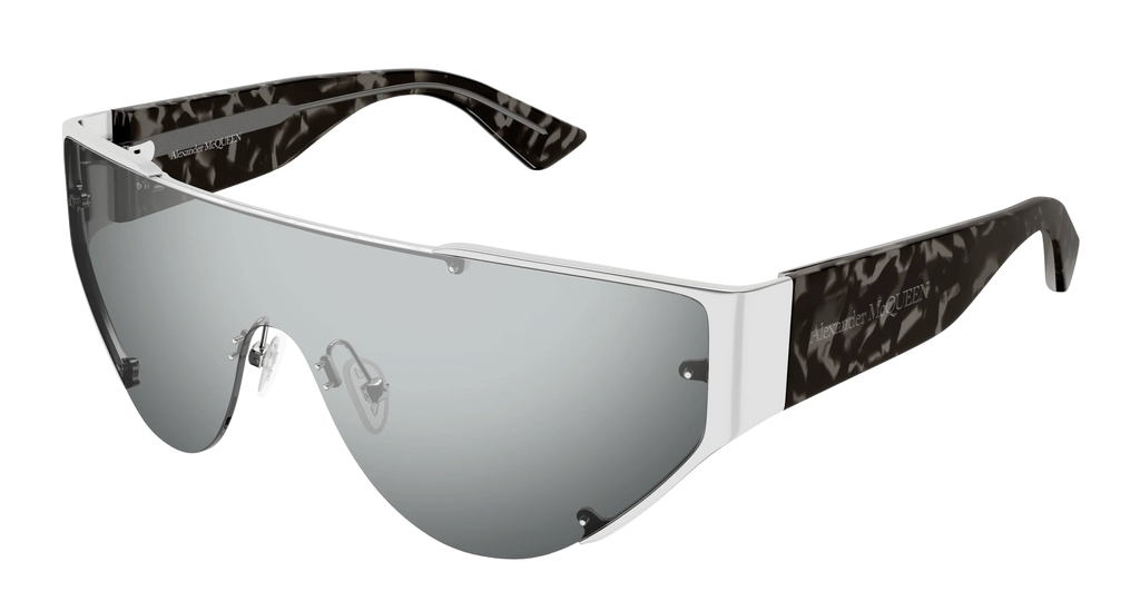 Alexander McQueen Shield Sunglasses for Women | Silver  display picture 1