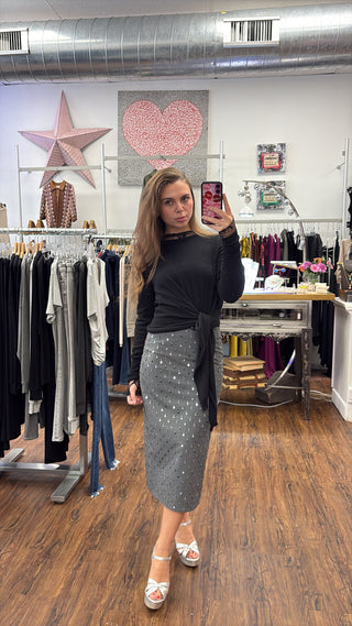 Sequin Midi Skirt