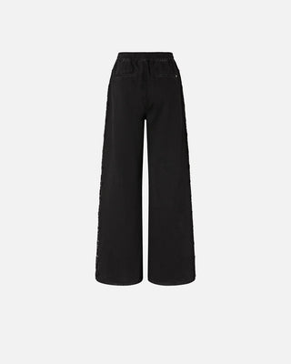 Cotton Wide Leg Trousers with Lace Side Band