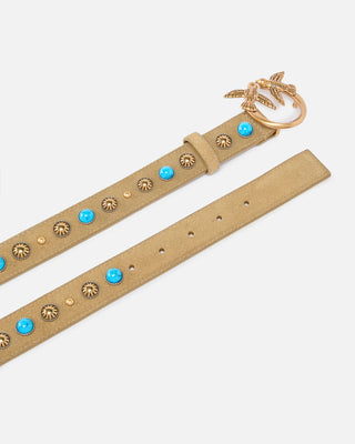 Studded Suede Belt – Designer Leather Belt Women