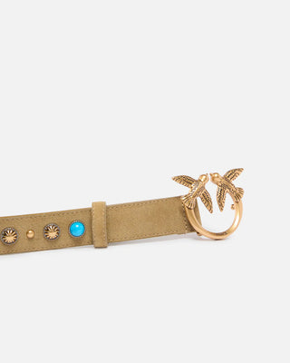 Studded Suede Belt – Designer Leather Belt Women