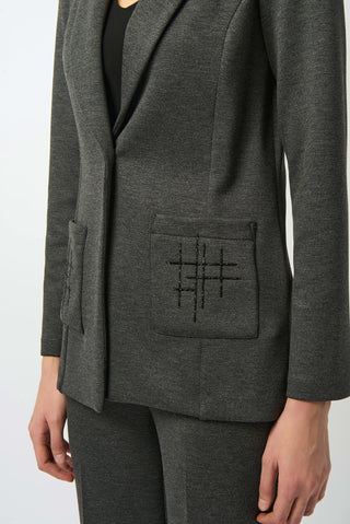 Joseph Ribkoff Scuba Fitted Jersey Blazer  Grey 8