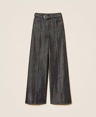 Wide Leg Jeans with Belt
