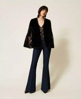 Faux Fur Cape Jacket