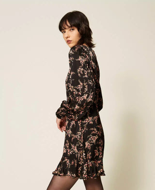 Floral Satin Mini Dress