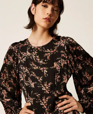 Floral Satin Mini Dress