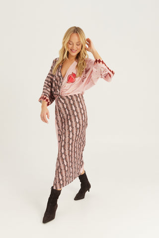 Camila Twisted Print Midi Dress