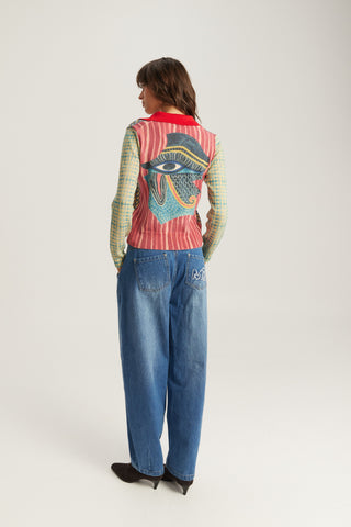 Millie Graphic Polo Knit Sweater