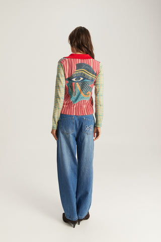 Millie Graphic Polo Knit Sweater