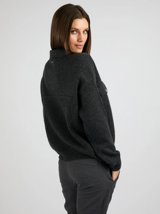 4-Loving-People_Telluride-Cardigan_Charcoal_Side_SeeSaw-Boutique