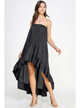 black strapless high low dress Black High Low Strapless Dress 37335