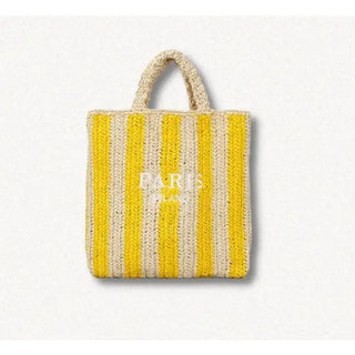 Woven Raffia Straw Tote Bag