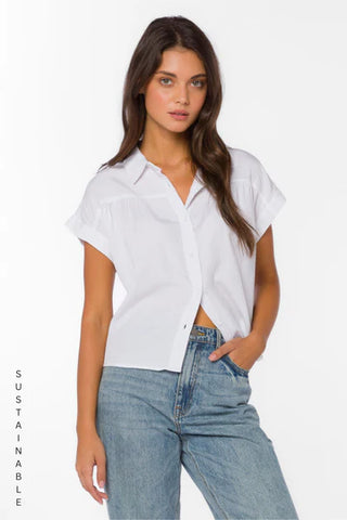 Short Sleeve Button Up Top