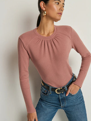 Ribbed Long Sleeve Crewneck Top