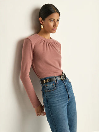 Ribbed Long Sleeve Crewneck Top