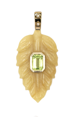 Van Den Abeele Aventurine Leaf Pendant