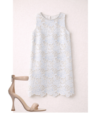 Blue Lace Mini Dress Outfit – Bridal Shower & Event Look