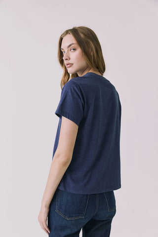 Merci Heart Sapphire Cotton Tee