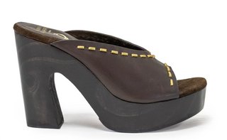 Brown Leather Heels for Women | Studded Statement Nola Heel