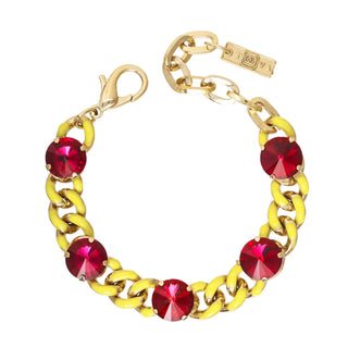 Tova Galileu Bracelet yellow:fuchsia - front view- SeeSaw Boutique 