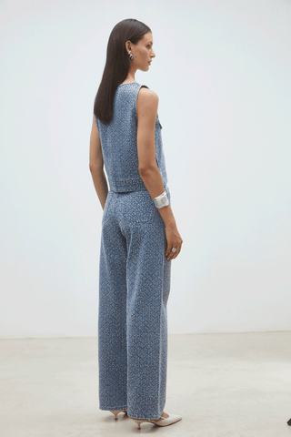 Denim Zip Front Tank Top