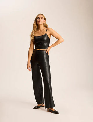 Faux Leather Cami Crop Top
