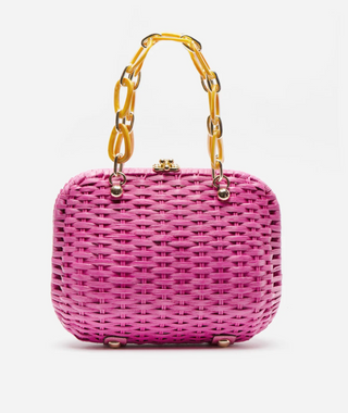 Hen Bag Peony Wicker Chain Pink