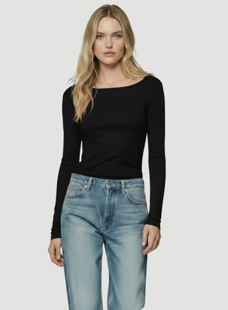 Soft Touch Long Sleeve Boatneck Top