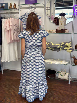 Button Up Drawstring Maxi Dress