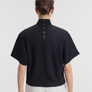 Supima Cotton Short Sleeve Mock Neck Top