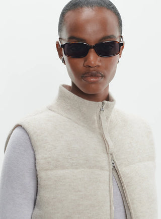 Merino Cashmere Quilted Zip-Front Vest