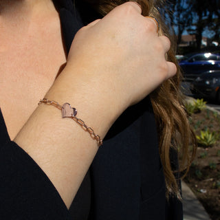 LARK 14k Rose Gold Heart Bracelet