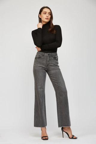 Super High Rise Wide Leg Jeans – Grey Wash