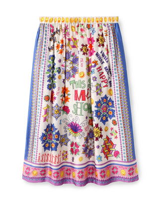 Vanessa Floral Midi Skirt | Colorful Statement Spring Skirt