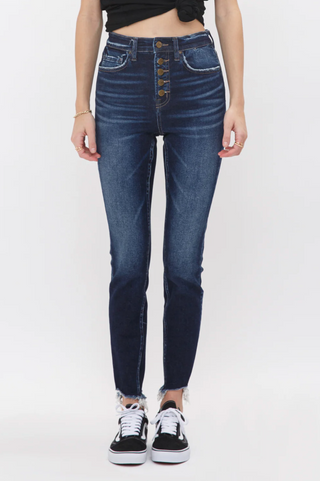 Ankle Skinny W Buttons Jean