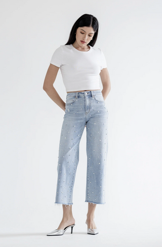 High Rise Wide Leg Pearl Jean