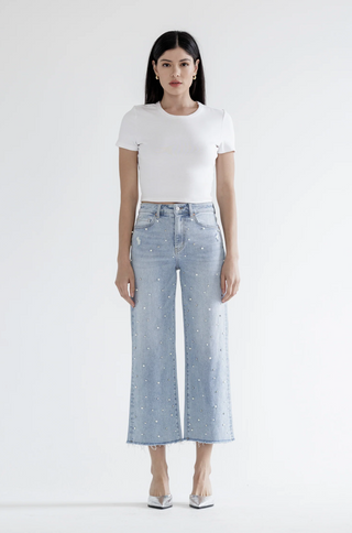 High Rise Wide Leg Pearl Jean