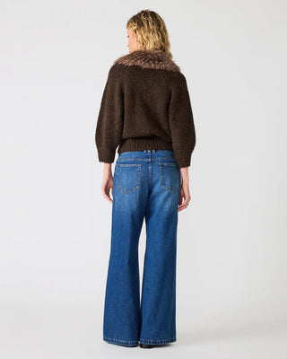 Odessa Faux Fur Collar Zip-Up Sweater