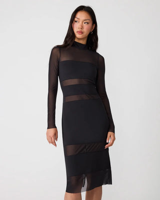 Blaze Mesh Panel Midi Dress