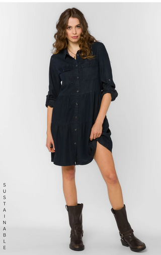 Rolled Sleeve Dress