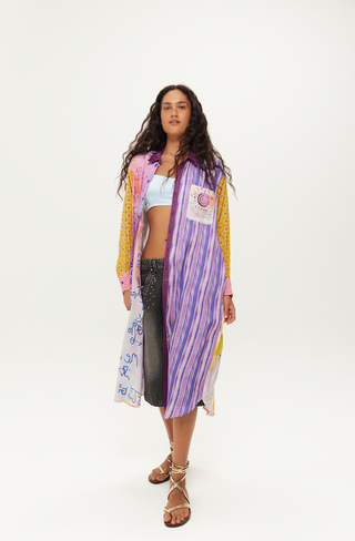Colorful Print Midi Shirt Dress – Statement Vacation & Brunch Dress