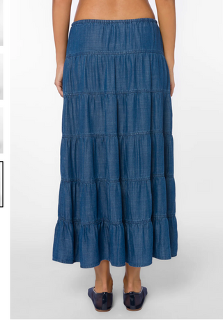 Blue Tiered Maxi Skirt – Effortless Everyday & Vacation Skirt