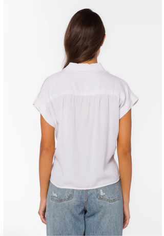 White Short Sleeve Button Down Shirt – Classic Everyday Blouse