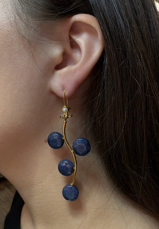 Gemstone Vine Drop Earrings