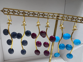 Gemstone Vine Drop Earrings