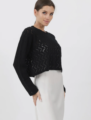 Nungwi Mongolian Cashmere Open-Weave Sweater