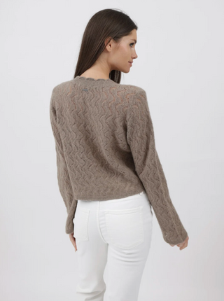 Nungwi Mongolian Cashmere Open-Weave Sweater