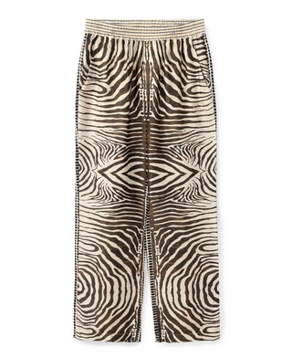 Front product view of ME369 Bailey zebra print pants