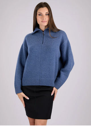 Ann Mongolian Cashmere Quarter-Zip Sweater