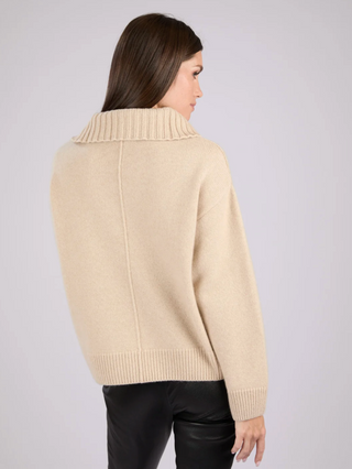 Ann Mongolian Cashmere Quarter-Zip Sweater